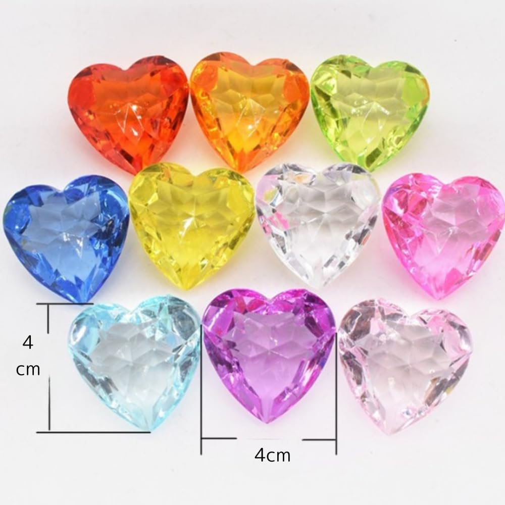 Amazon.co.jp: Shantia アクリル 宝石 4センチ ダイヤ ハート カラー